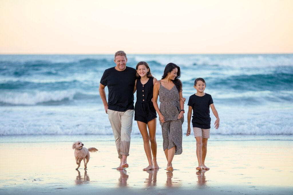 family, beach, people, nature, ocean